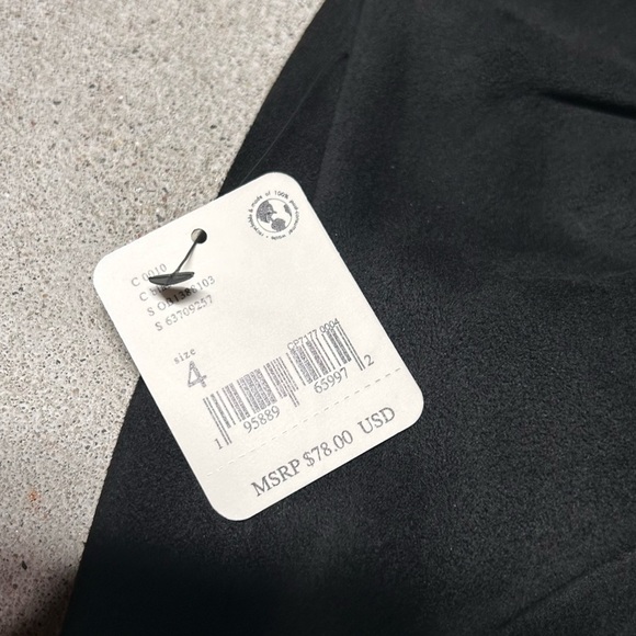 NWT Free People Ava's Vegan Mini Skirt Black Suede Ruched Side Size 4 - Picture 2 of 7